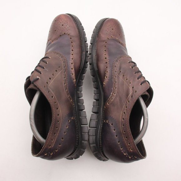 Cole Haan Zerogrand No Stitch Men's 10.5 M Dress Shoes Brown Leather Wingtip - Picture 6 of 11